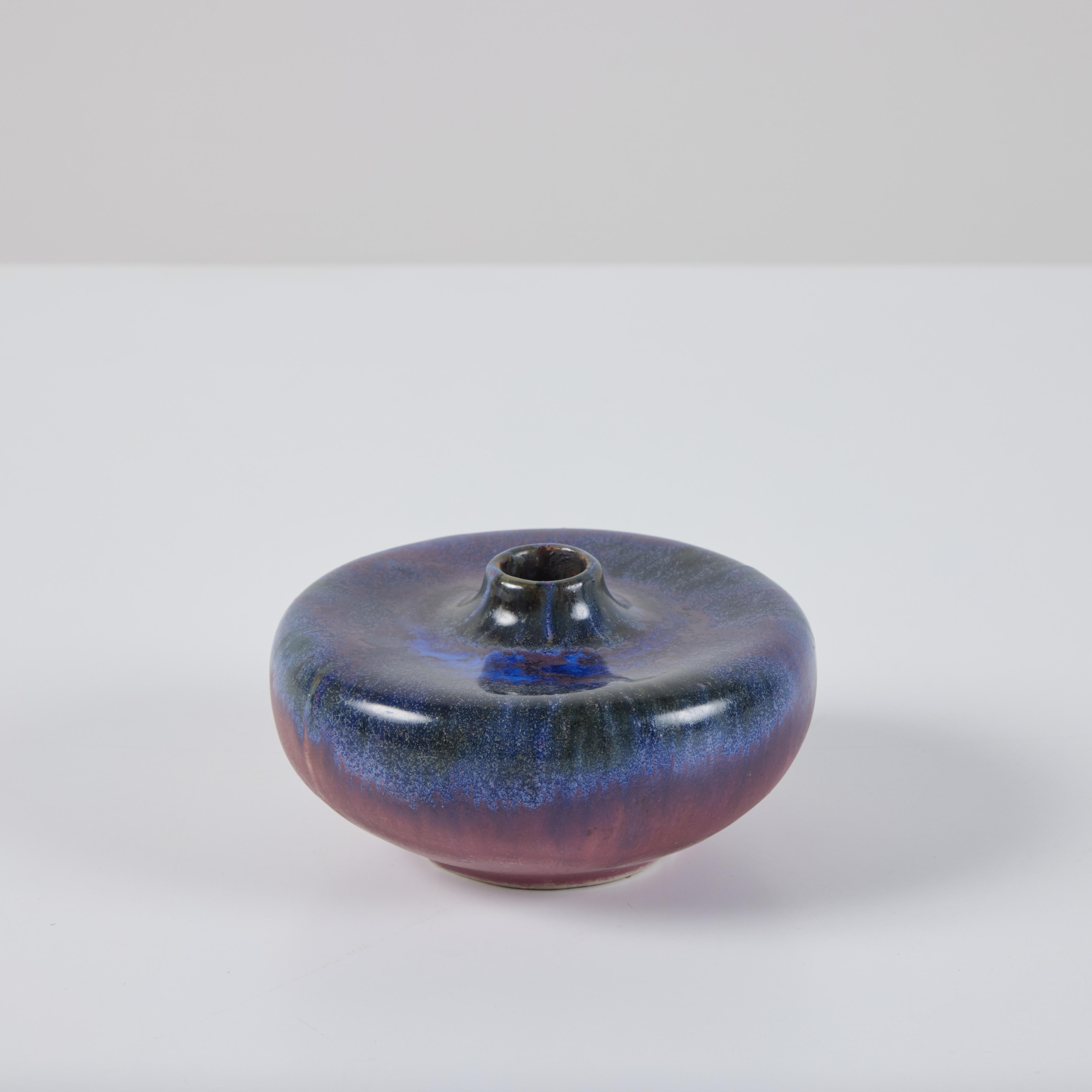 Glazed Round Ceramic Weed Pot