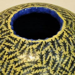 Round vintage ceramicvase `Forest` by Tor Alex Erichsen 1991- Norway