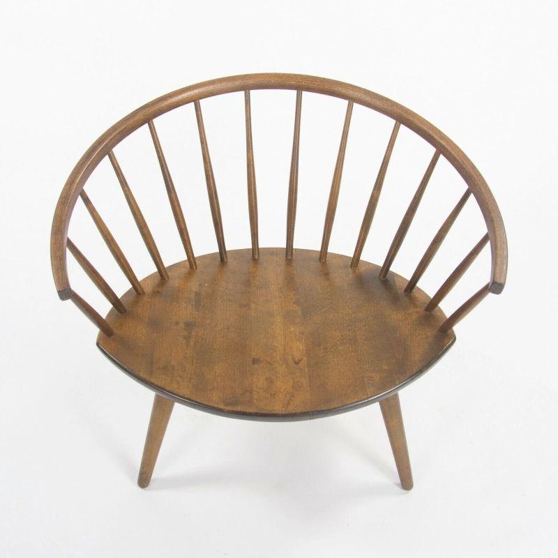 Runder Stuhl von Yngve Ekstrom Arka, Vintage-Sessel aus Ahornholz, hergestellt in Schweden im Angebot 3