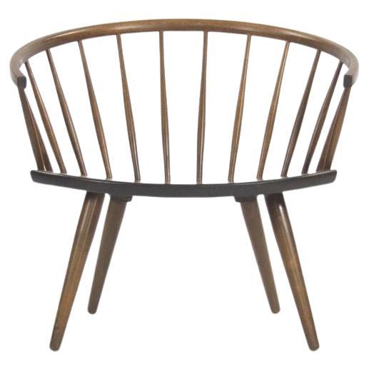 Runder Stuhl von Yngve Ekstrom Arka, Vintage-Sessel aus Ahornholz, hergestellt in Schweden im Angebot