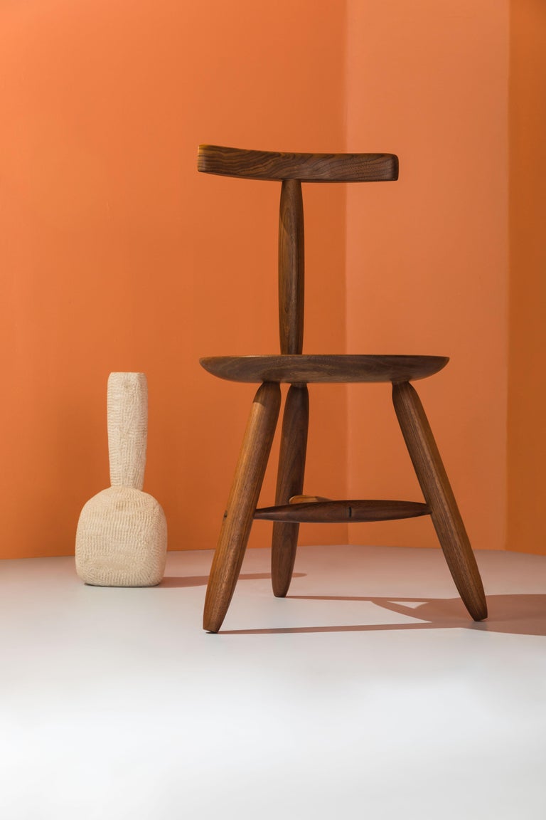 Round Chair with Exquisite Joinery in Walnut by Birnam Wood Studio at