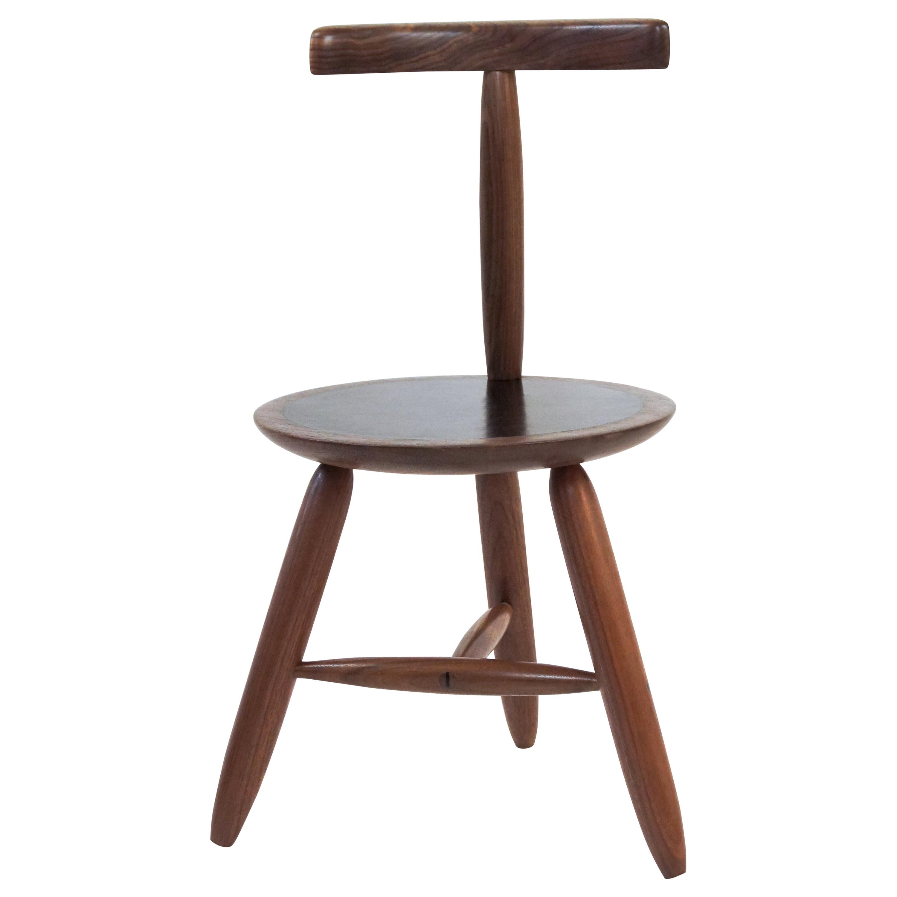 Round Chair with Exquisite Joinery in Walnut by Birnam Wood Studio