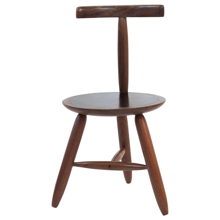 Round Chair with Exquisite Joinery in Walnut by Birnam Wood Studio at