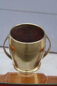 Round Champagne Bucket Italian Design Brass Gold, Midcentury