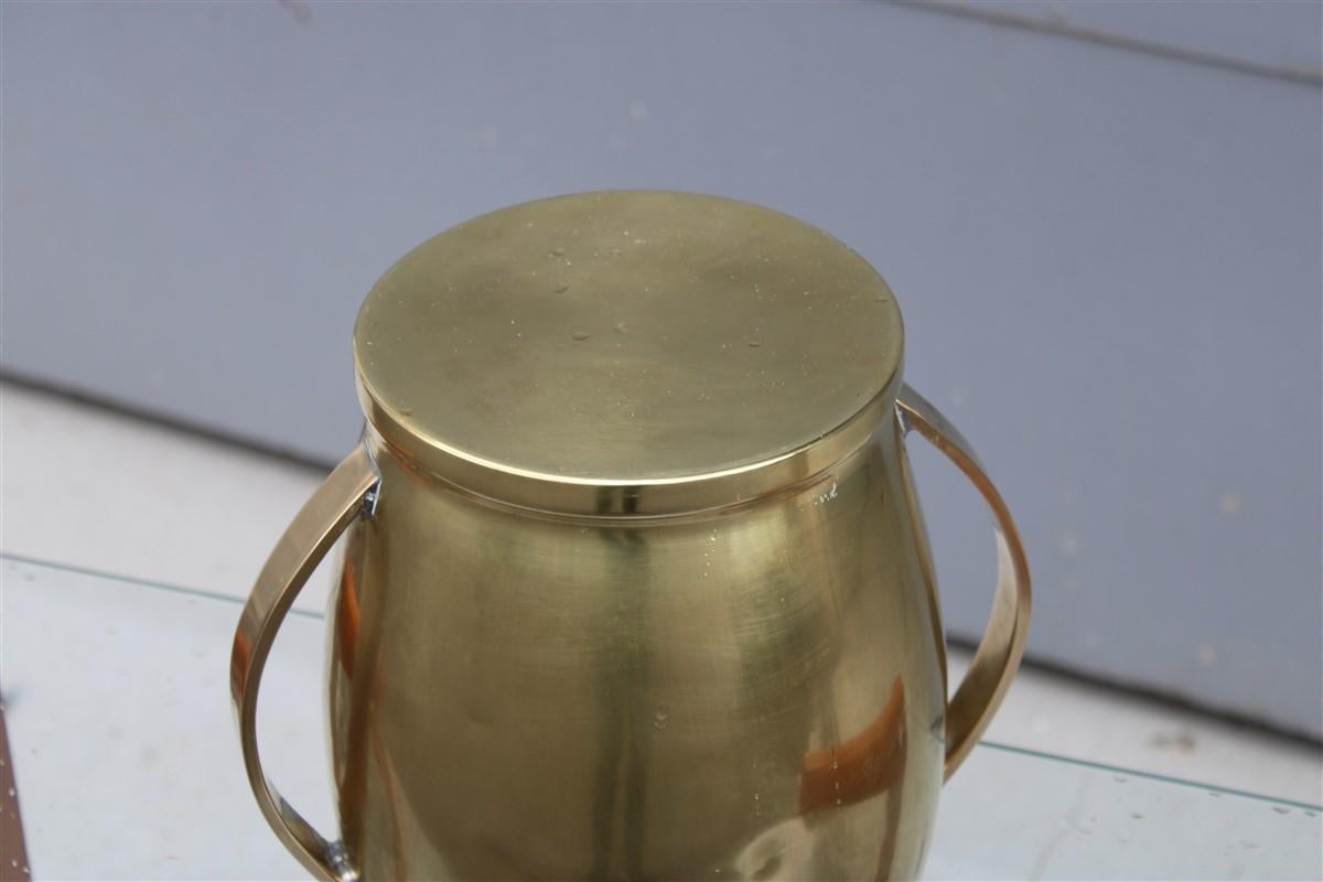Round Champagne Bucket Italian Design Brass Gold, Midcentury In Good Condition For Sale In Palermo, Sicily