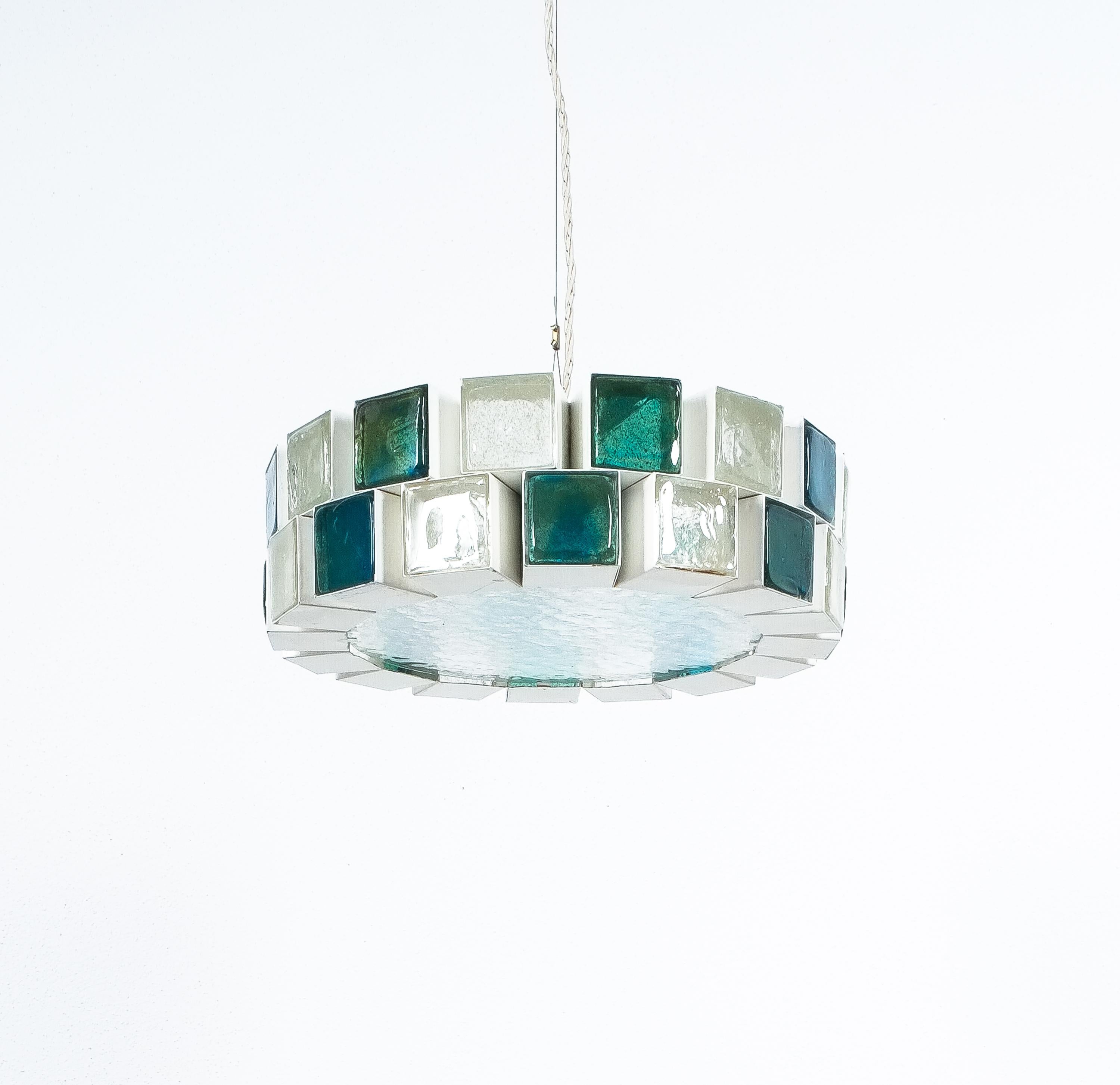Lacquered Round Chandelier by Felipe Delfinger Feders, Midcentury