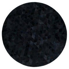 Round Charcoal Customizable Trilogia Cowhide Area Rug X-Large