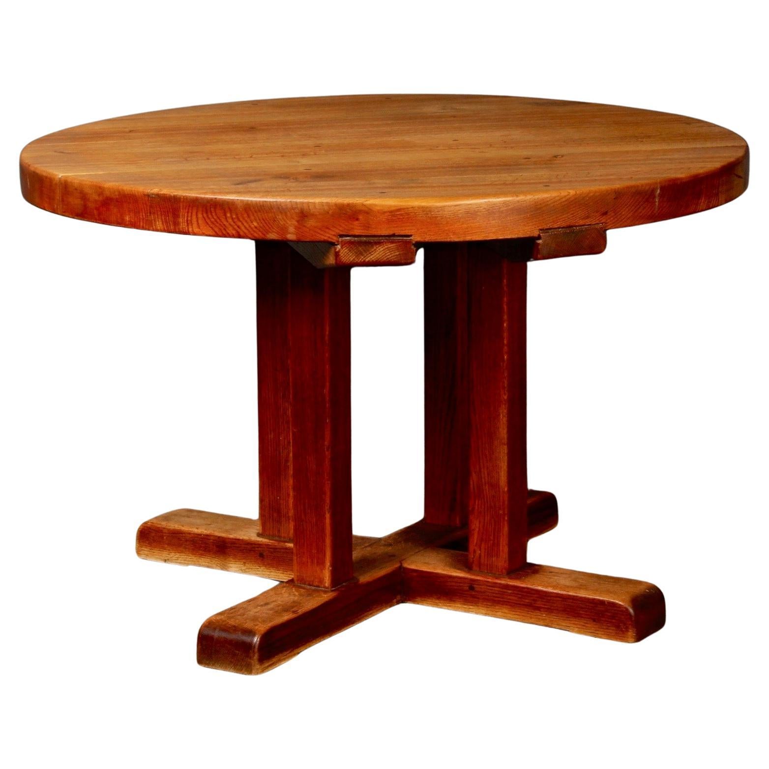 Round Charlotte Perriand style dinning table For Sale