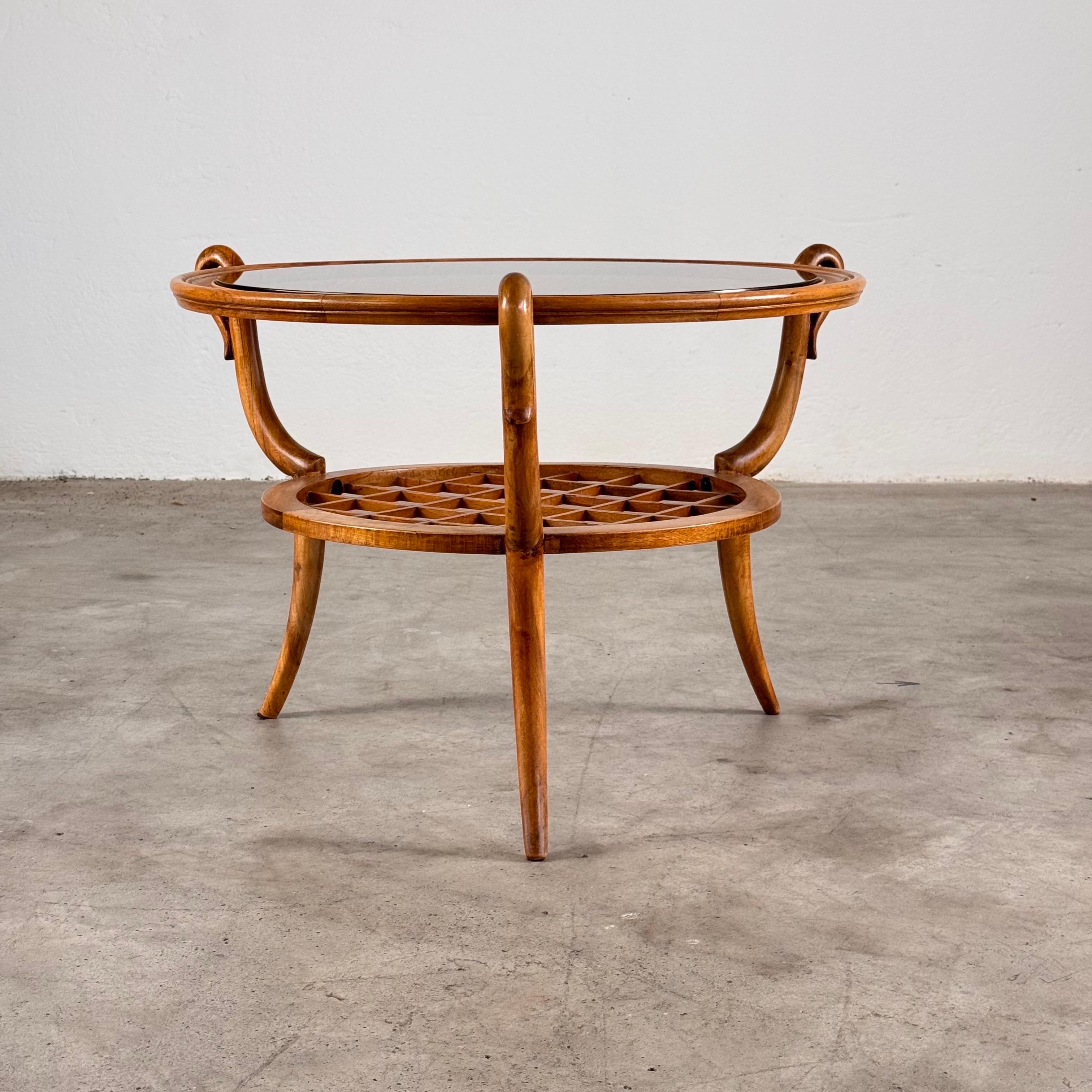Mid-Century Modern Round Coffee Table attribuited to Paolo Buffa for Arrighi Serafino, 1950s For Sale
