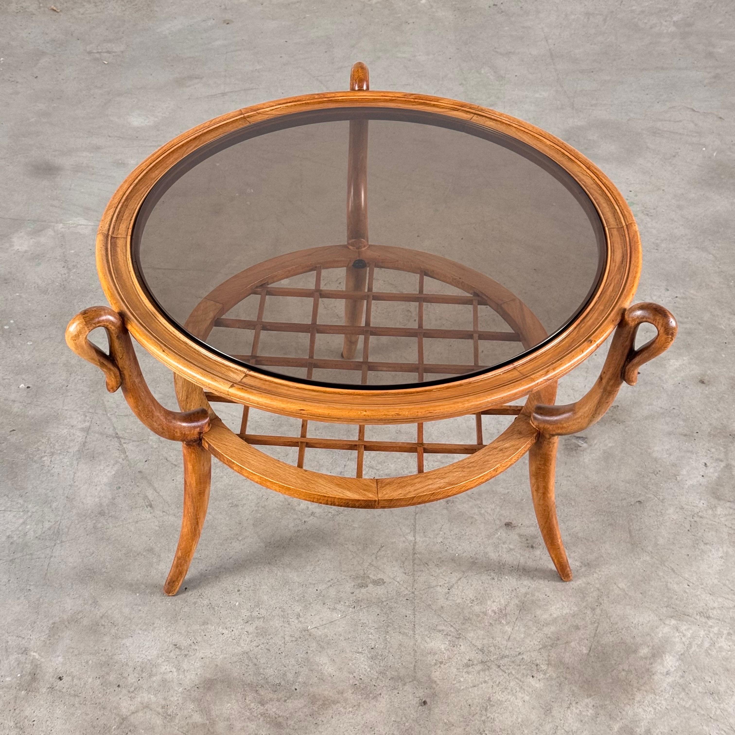 Italian Round Coffee Table attribuited to Paolo Buffa for Arrighi Serafino, 1950s For Sale