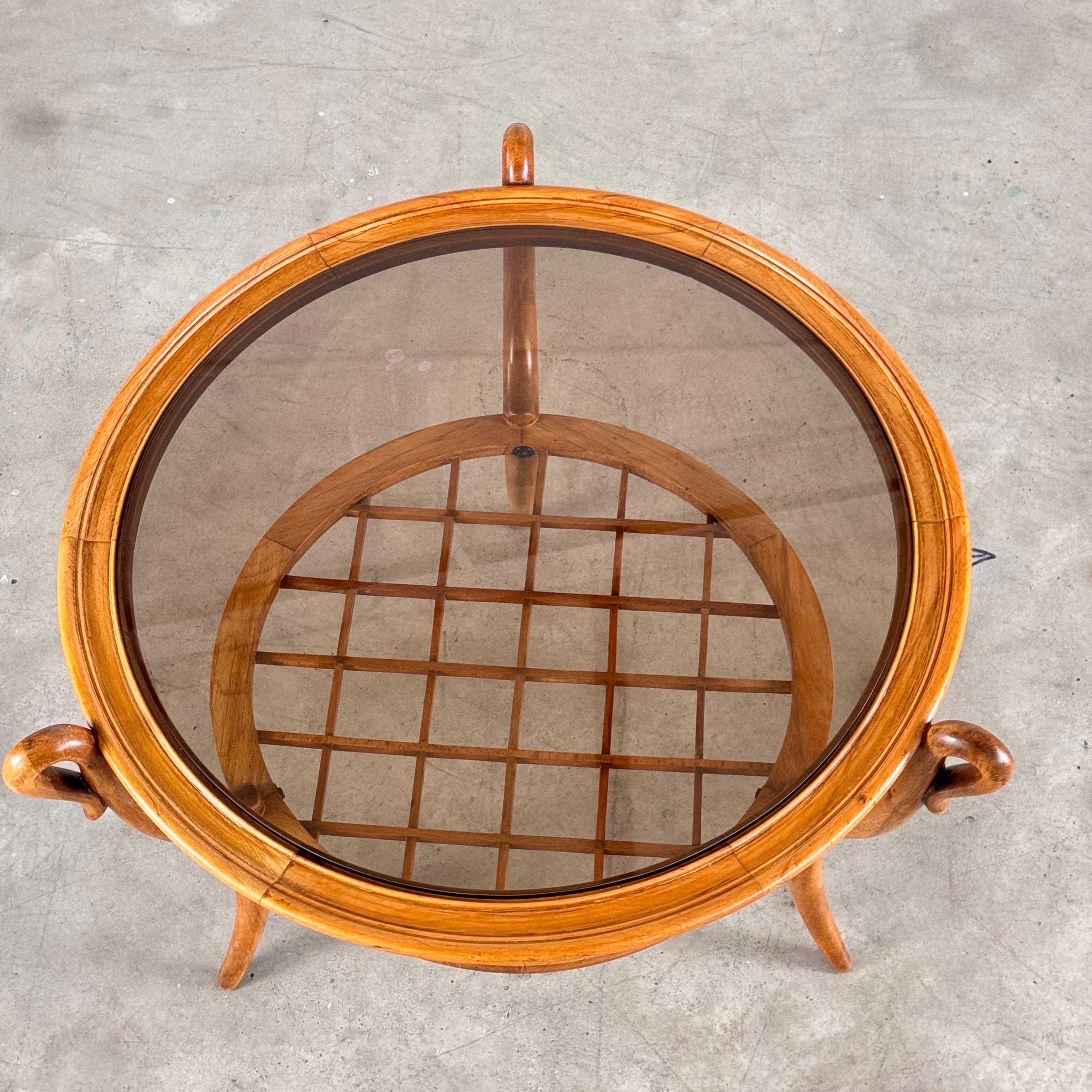 Mid-20th Century Round Coffee Table attribuited to Paolo Buffa for Arrighi Serafino, 1950s For Sale