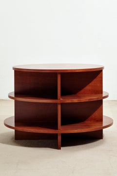 Round Cherrywood Side Table Designed in the Late 1920s by Giuseppe Terragni