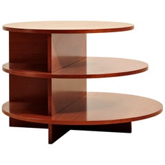 Round Cherrywood Side Table Designed in the Late 1920s by Giuseppe Terragni