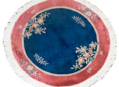 Round Chinese Art Deco Rug