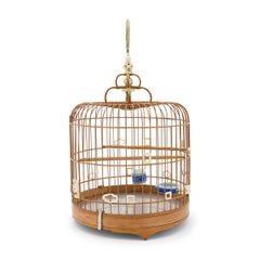 Round Chinese Birdcage with Bone Charms, circa 1900