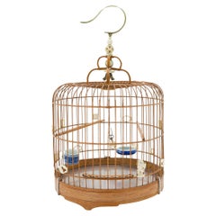 Antique Round Chinese Birdcage with Bone Charms, circa 1900