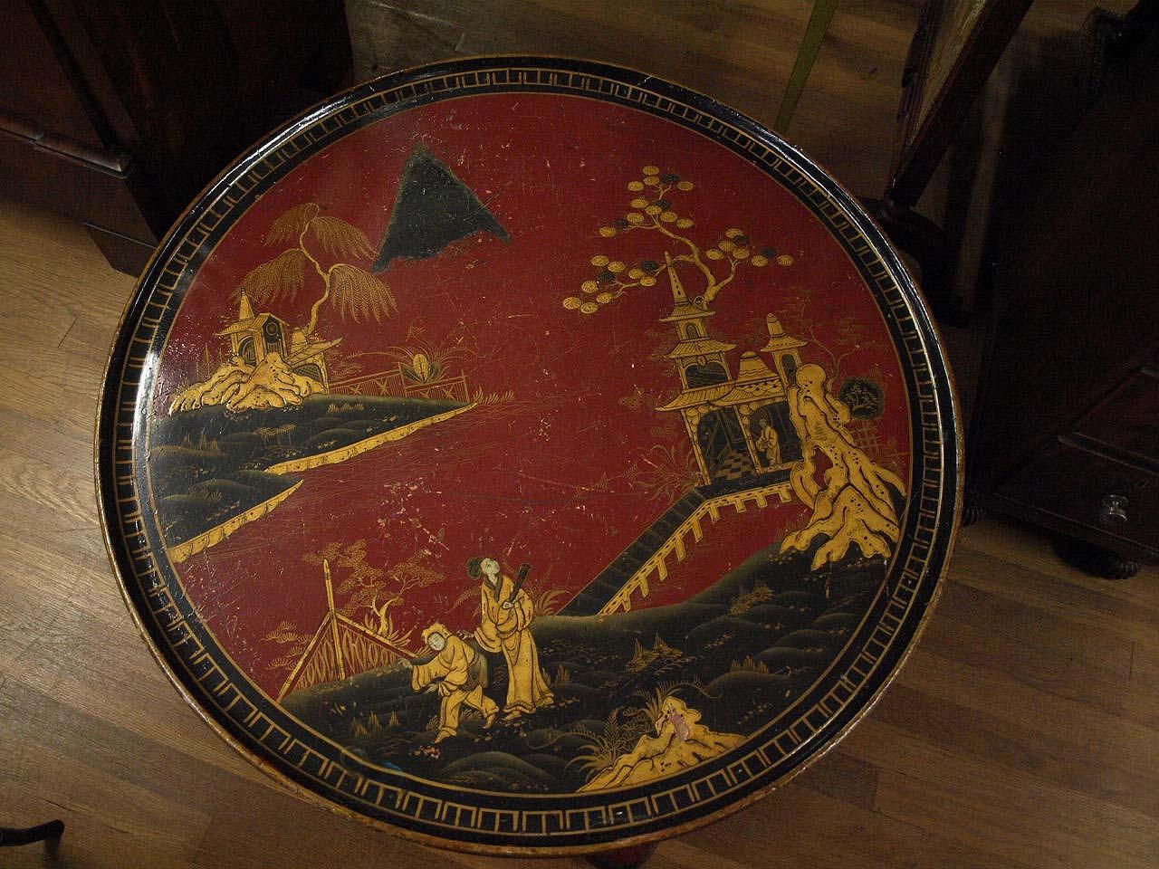Paint Round Chinese Chinoiserie Coffee Table