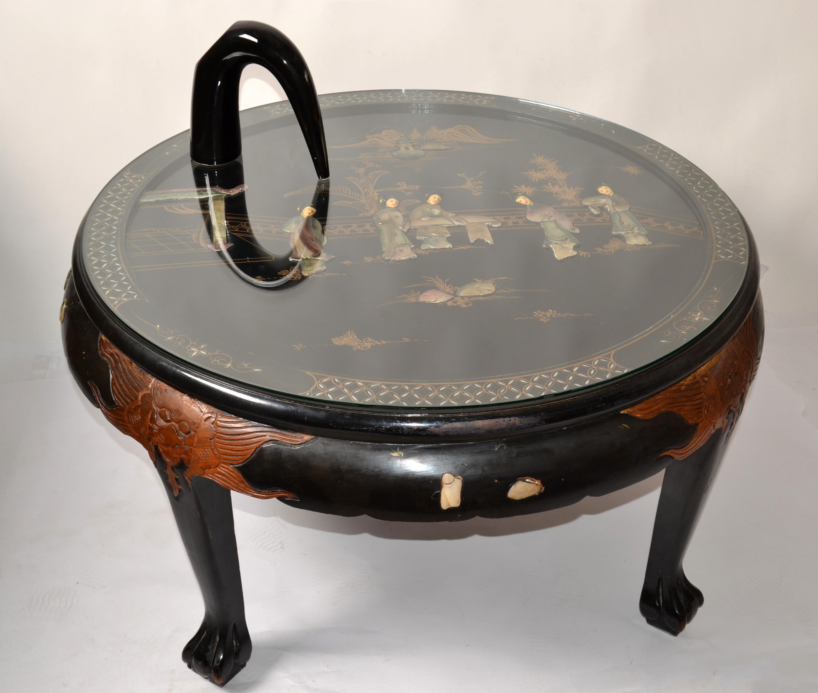 oriental carved coffee table