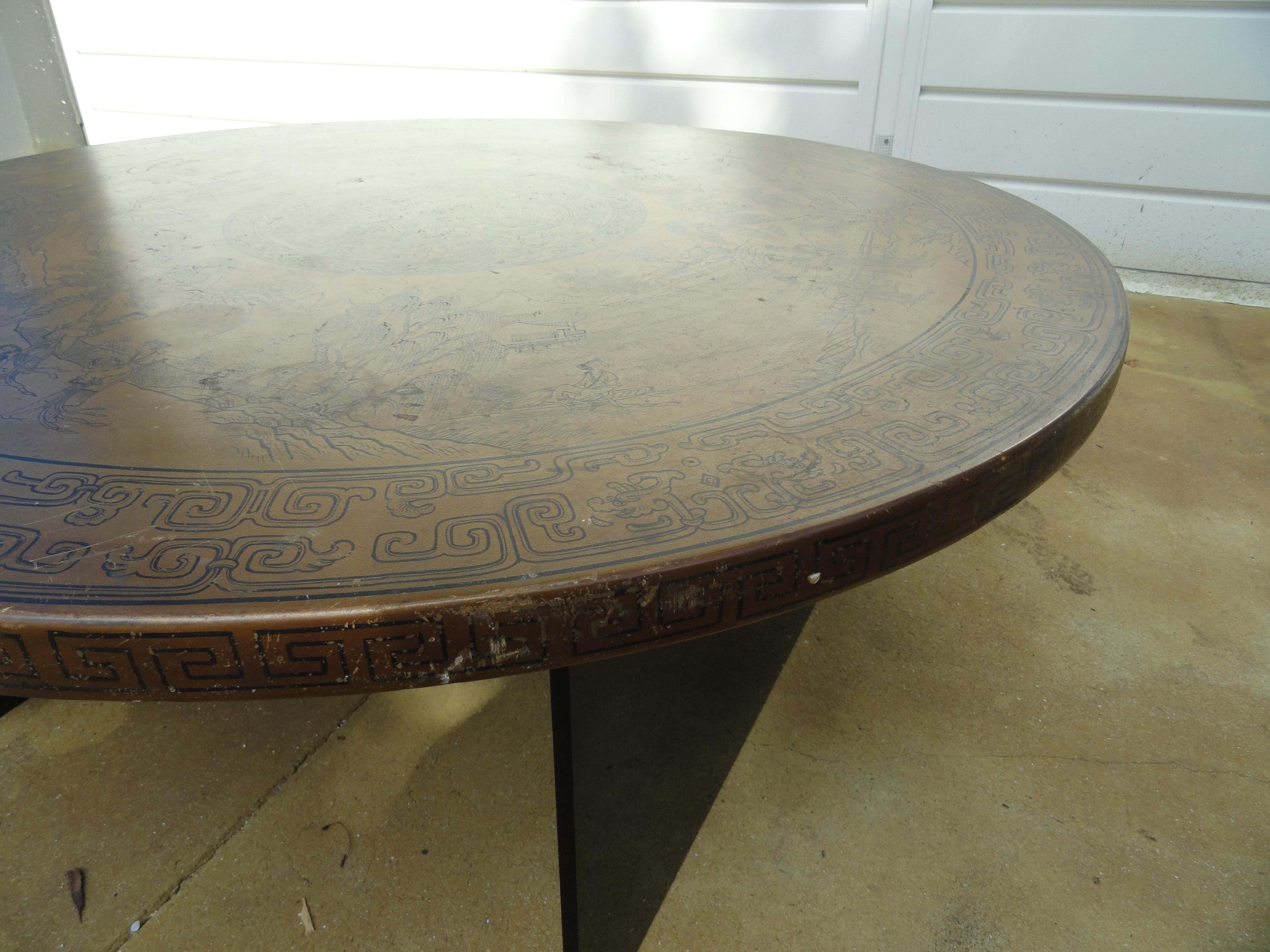 Round Chinese Painted Table For Sale 5