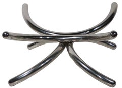 Round Chrome and Glass Coffee Cocktail Table c 1960/70s possibly Paul Tuttle