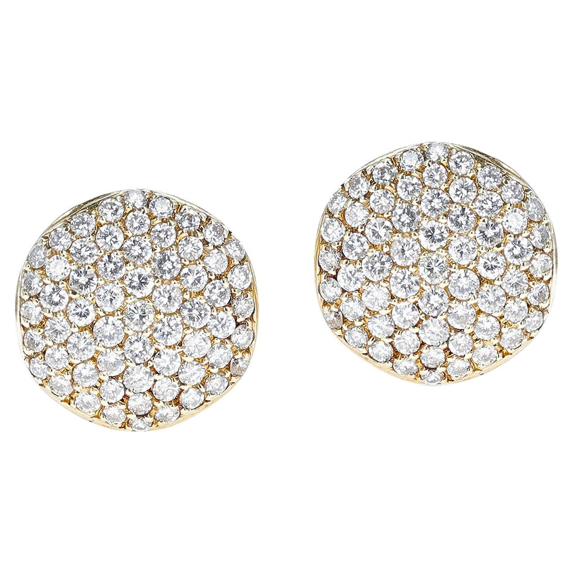 Orecchini con diamanti circolari da 4,50 carati, oro giallo 14K
