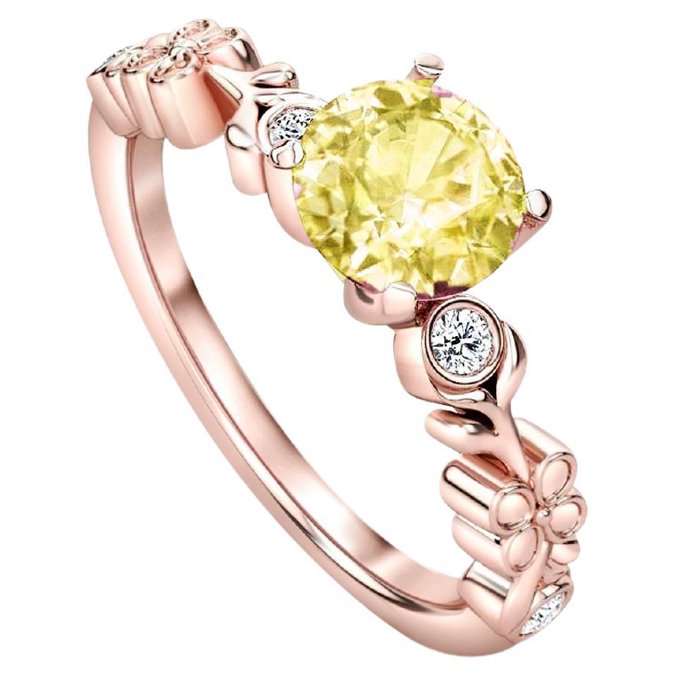 Runder Citrin 14 Goldring mit Zitrin