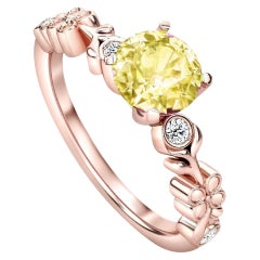 Anello con citrino rotondo in oro 14