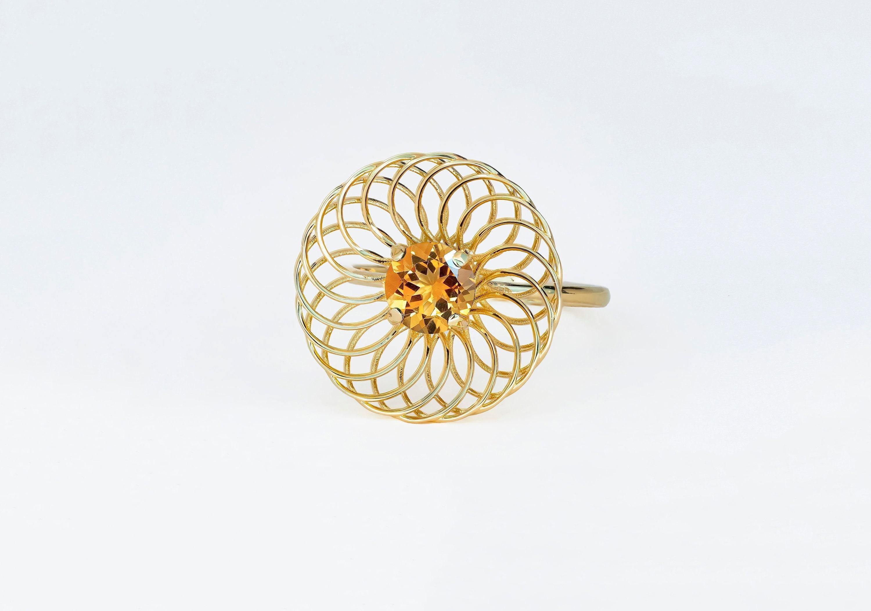 For Sale:  Round Citrine everyday ring 6