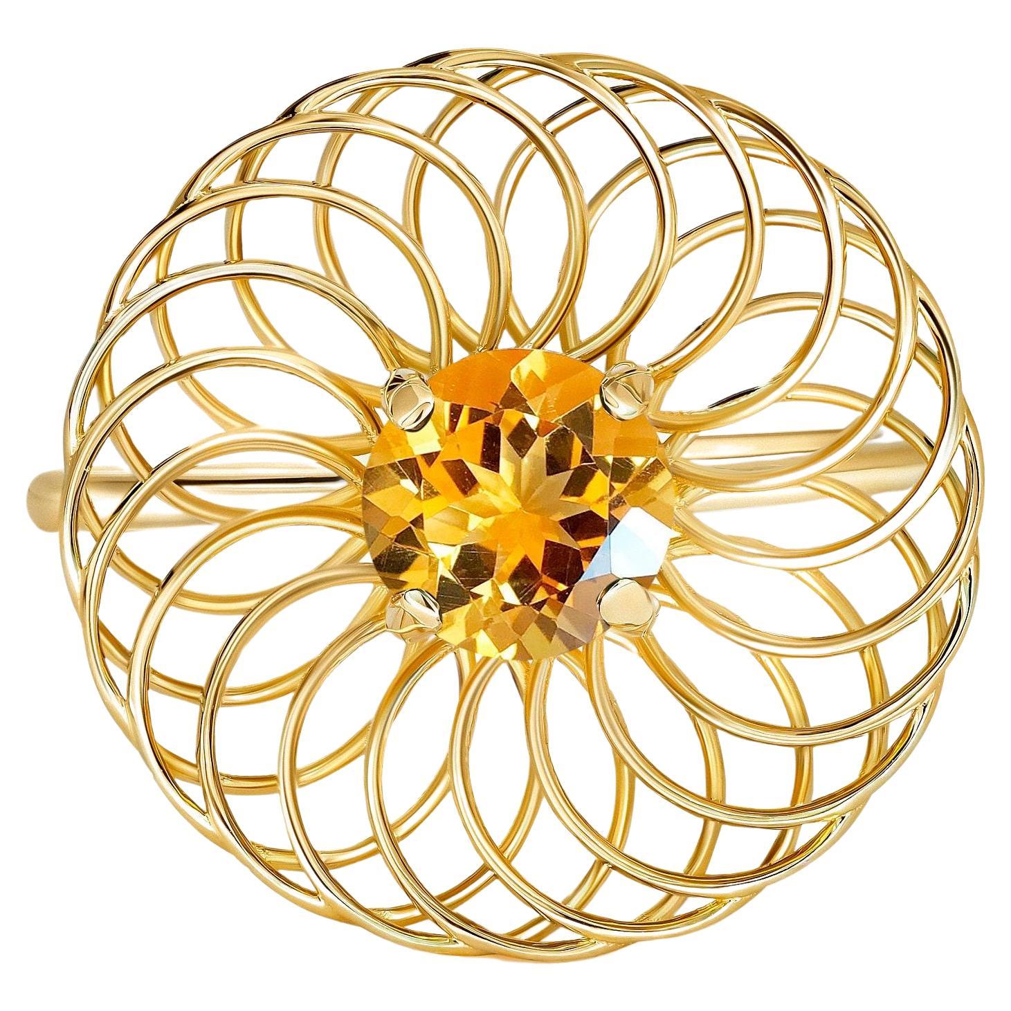 Round Citrine everyday ring