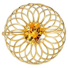 Round Citrine everyday ring