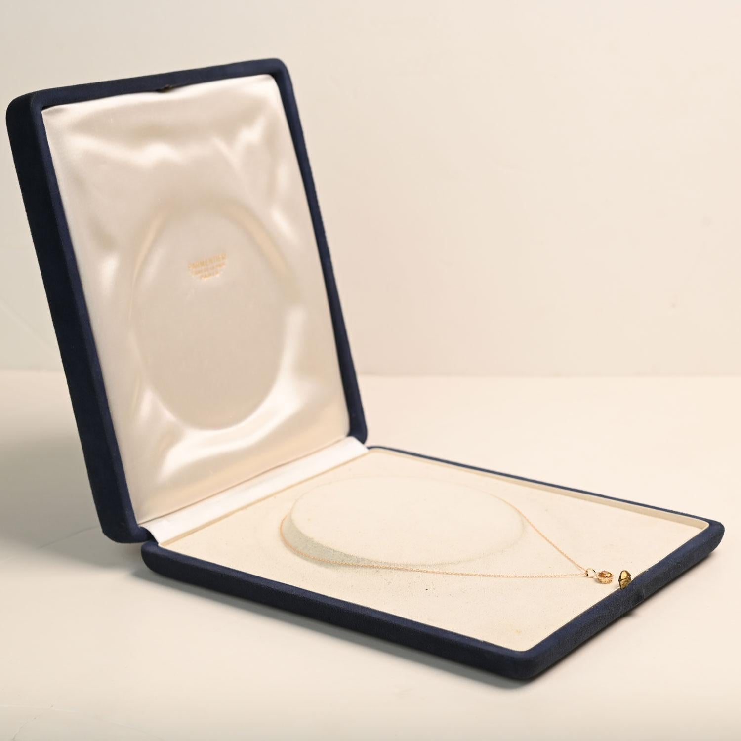 Round Cut Round Citrine Necklace Pendant (Approx 0.50-Carat) Diamond Halo, 14K Yellow Gold For Sale