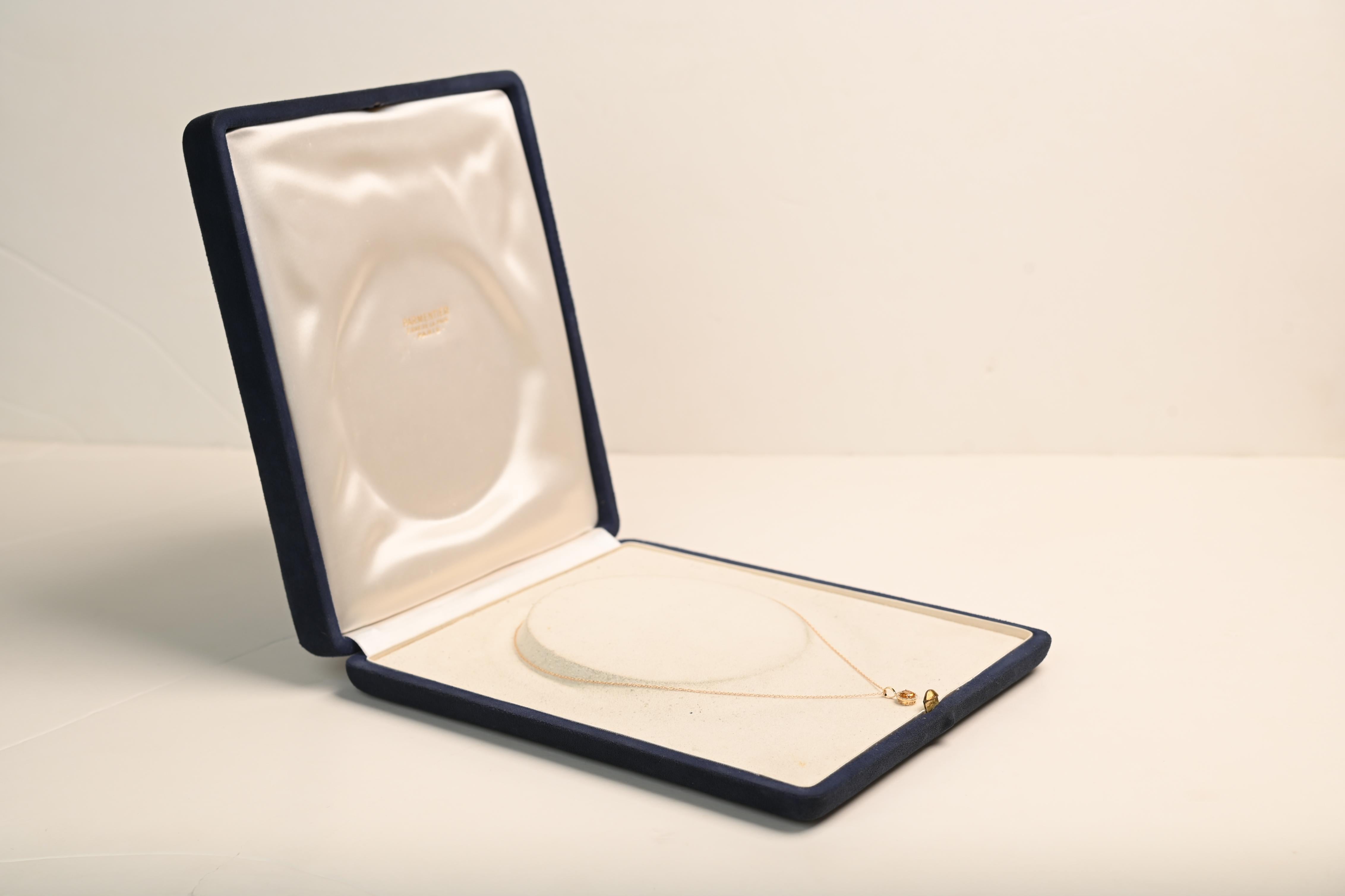 Round Citrine Necklace Pendant (Approx 0.50-Carat) Diamond Halo, 14K Yellow Gold