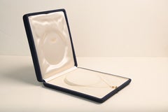 Ciondolo per collana con citrino rotondo (circa 0,50 carati) e diamante aureolato, oro giallo 14K