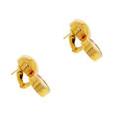 Round Citrine Yellow Gold Manfredi Earrings