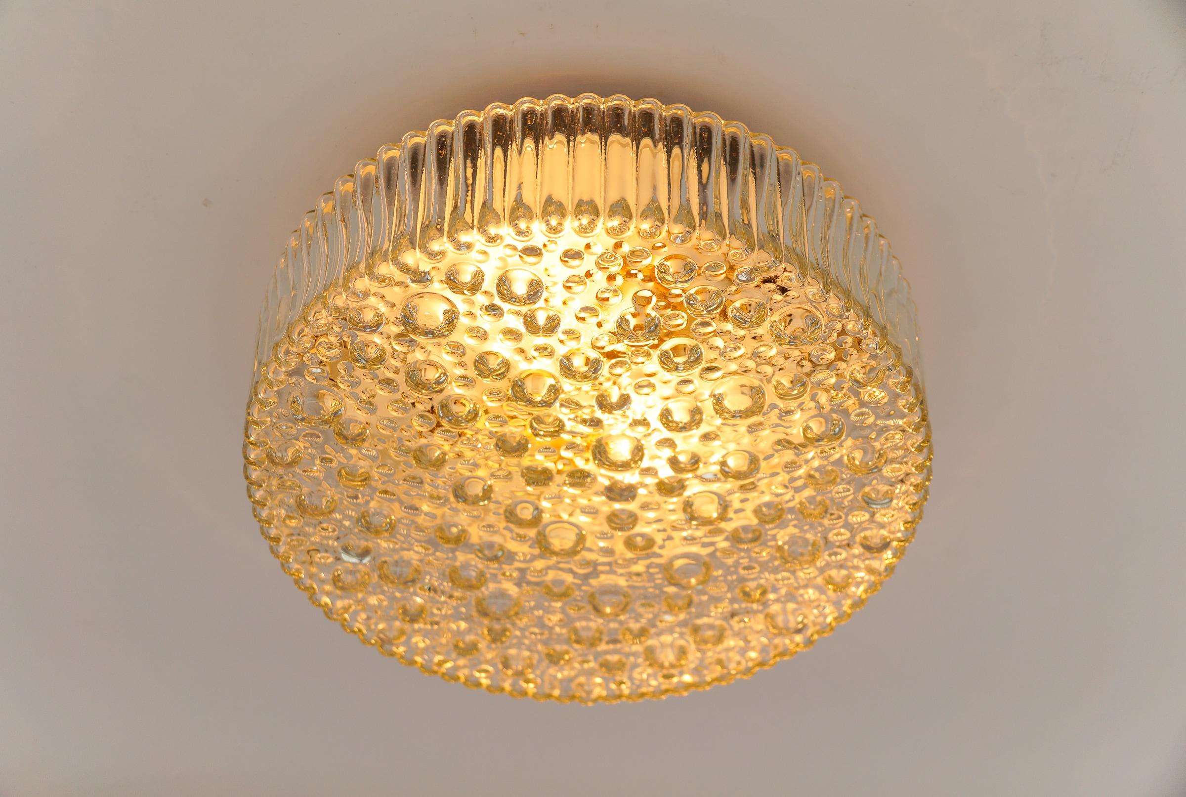 Runde Klarglasblase als Unterputzleuchte oder Wandlampe von Helena Tynell, 1960er Jahre (Metall) im Angebot
