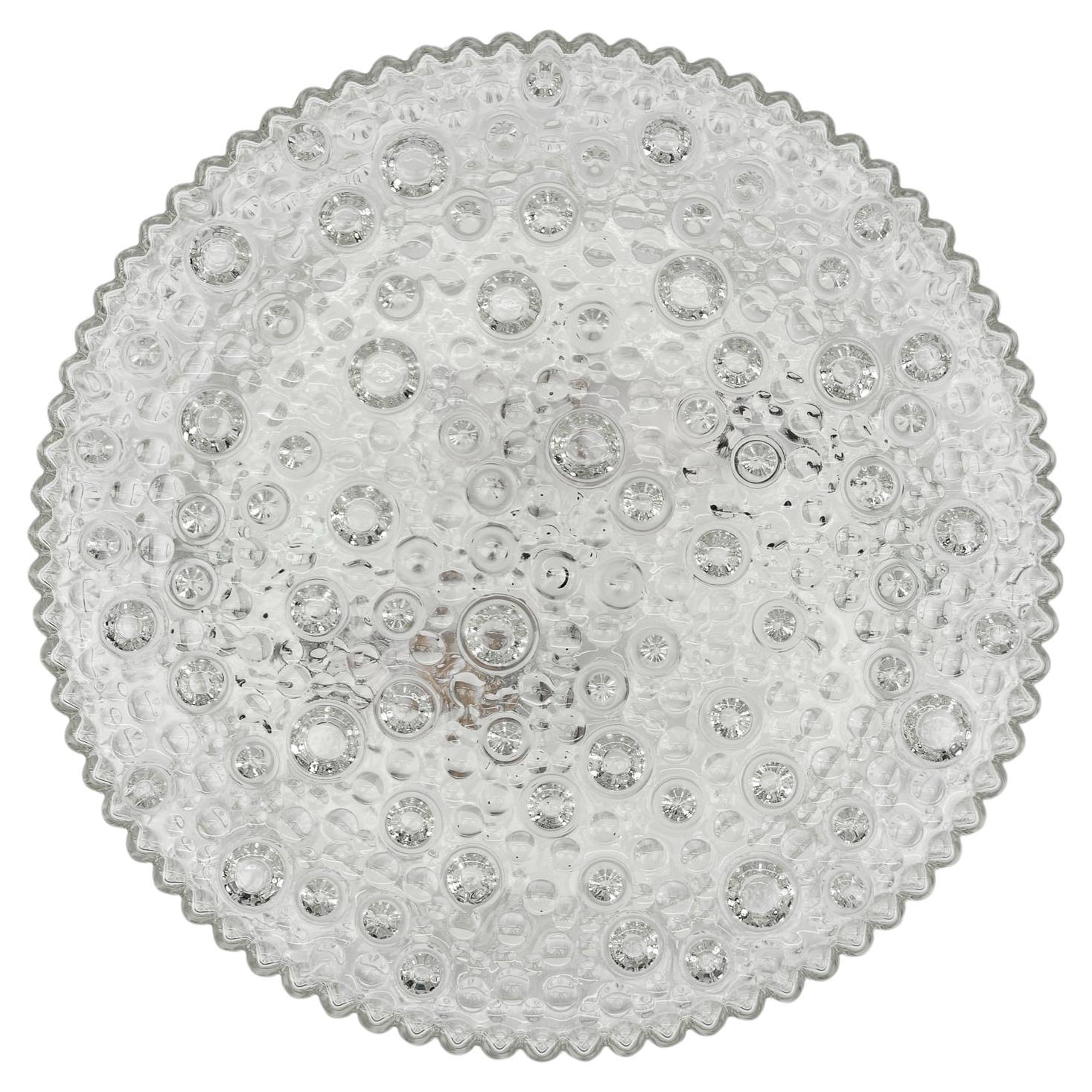 Round Clear Glass Bubble Flush Mount Light or Wall Lamp by Helena Tynell, 1960s