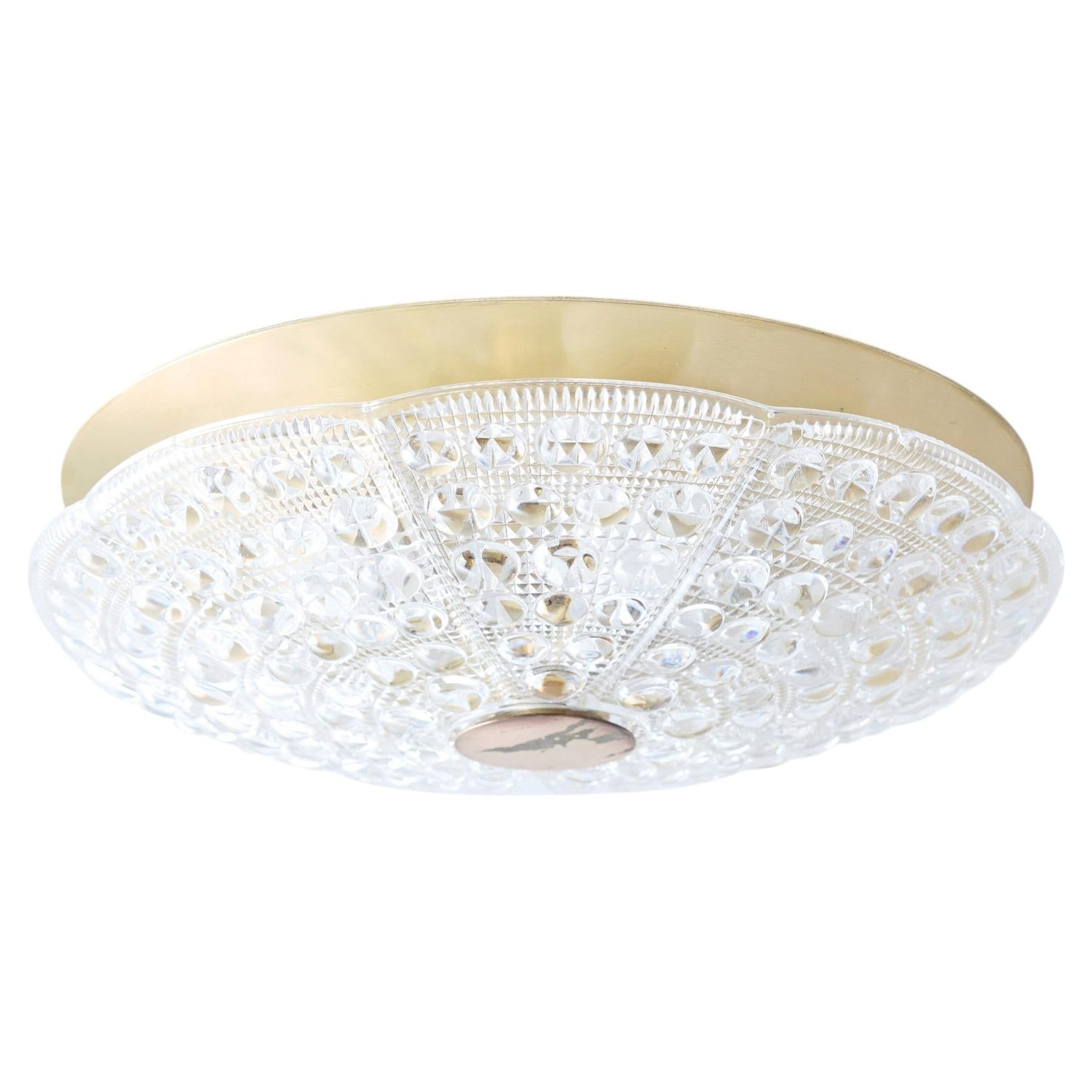 Round Clear Glass Flush Mount by Carl Fagerlund For Sale