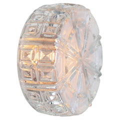Round Clear Glass Mid-Century Sconce Flush Mount