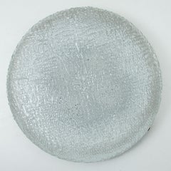 Round Clear Textured Glass Flush Mount, Limburg