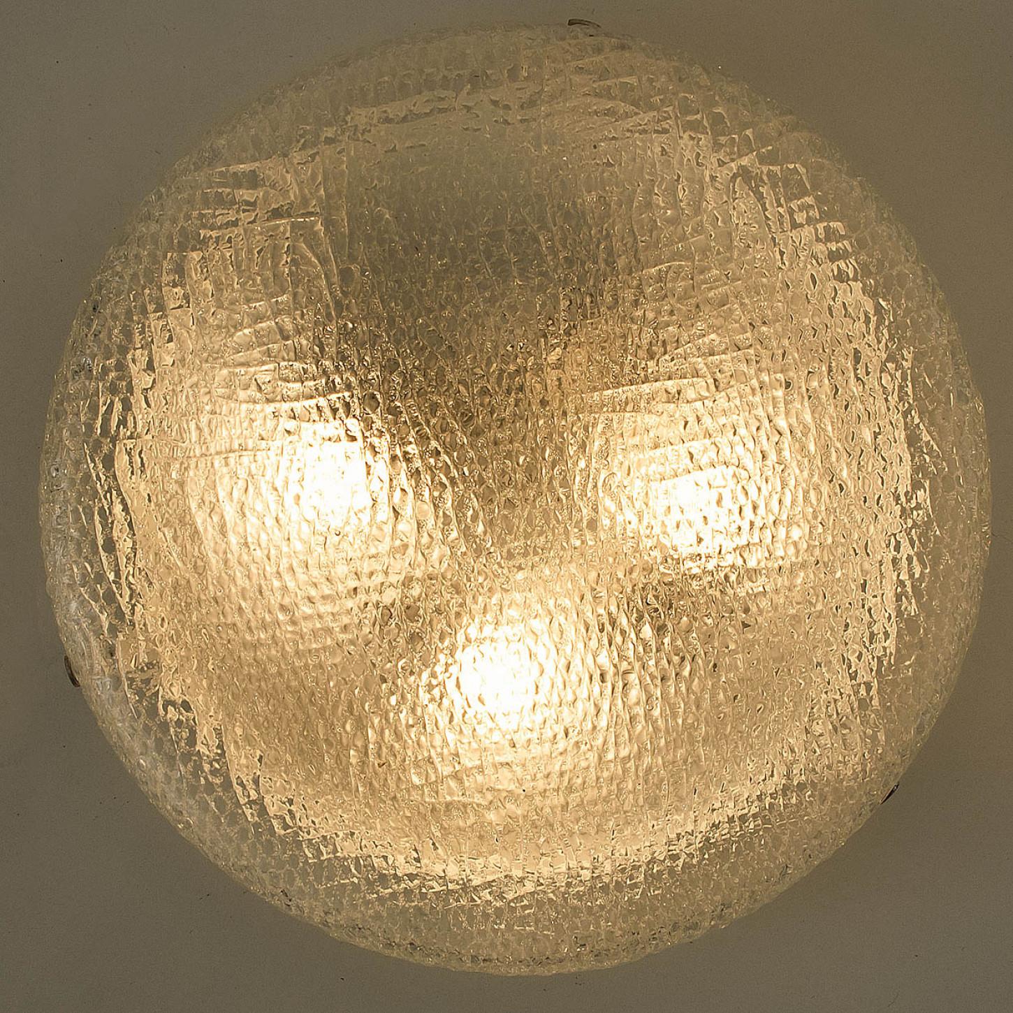 Empotrable Redondo de Cristal Transparente Texturado, Limburgo Alemán en venta