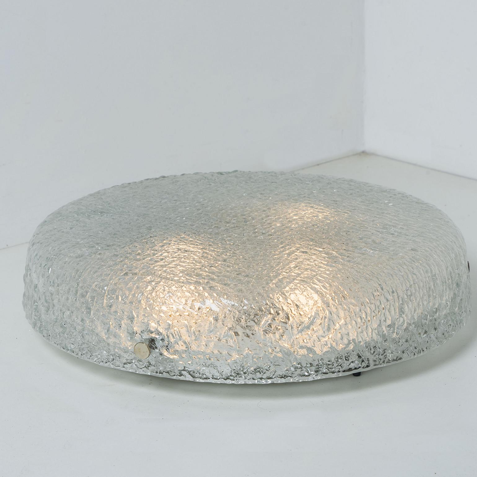 Empotrable Redondo de Cristal Transparente Texturado, Limburgo en Bueno estado para la venta en Rijssen, NL