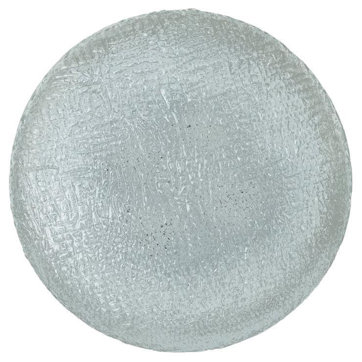 Round Clear Textured Glass Flush Mount, Limburg