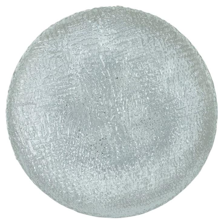 Round Clear Textured Glass Flush Mount, Limburg For Sale