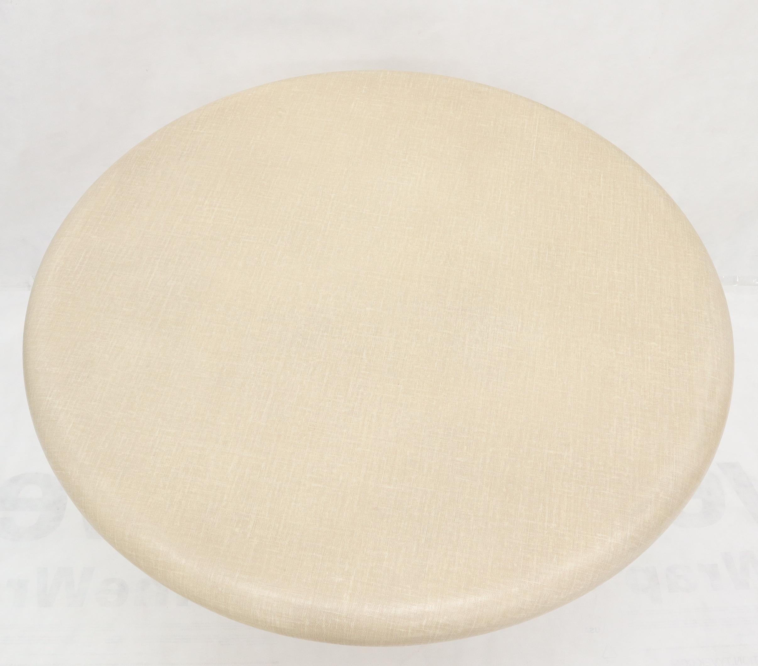 American Round Cloth Wrapped Dining Game Table on Cylinder Base