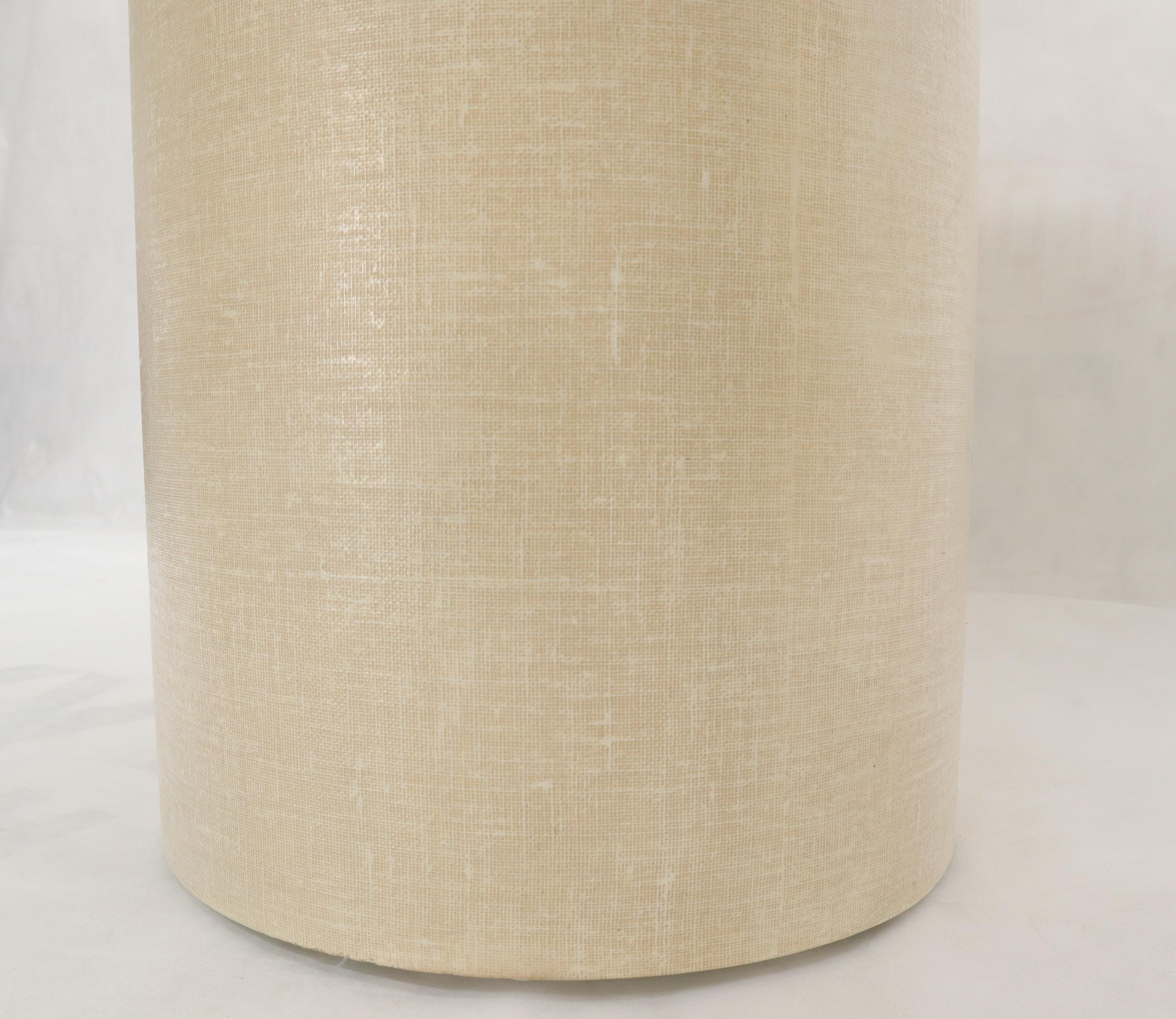20th Century Round Cloth Wrapped Dining Game Table on Cylinder Base