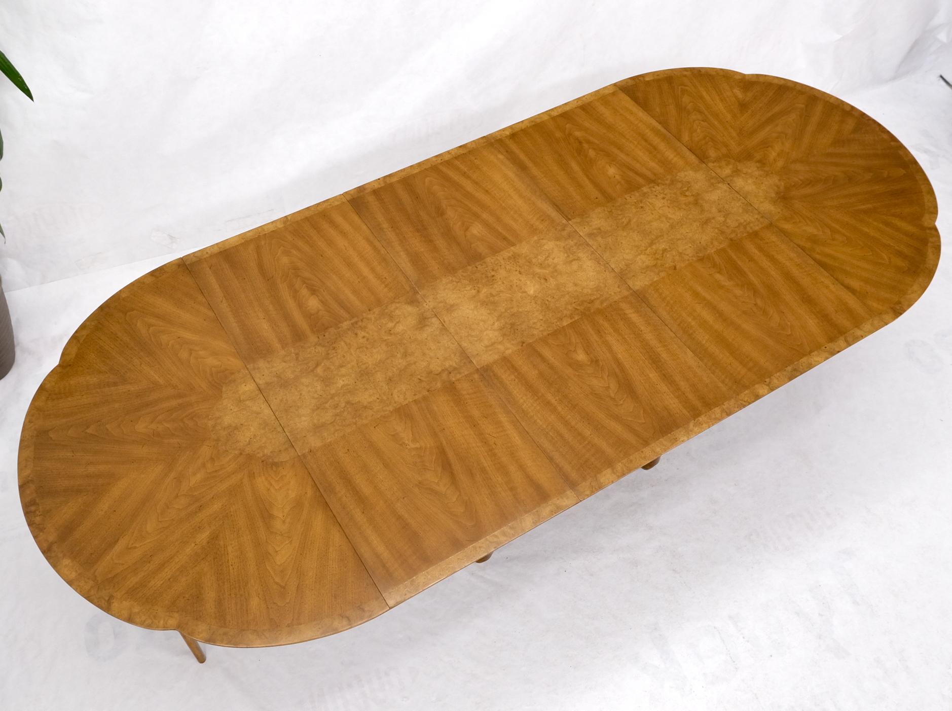 Round clove shape burl walnut dining conference table w/ 3 x 20