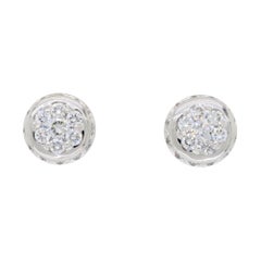 Round Cluster Diamond Stud Earrings