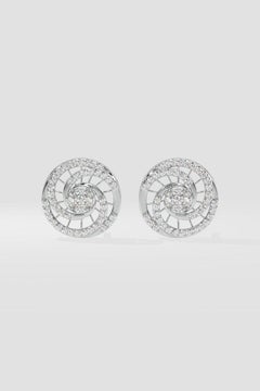 Round Cluster Moissanite Earrings 925 Sterling Silver Stud Earrings For Women.