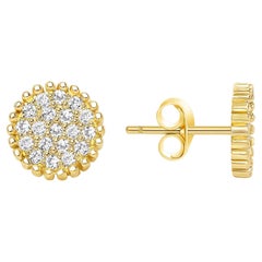 Boucles d'oreilles en or 14K avec diamants ronds en forme de grappe