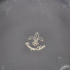 Round Cobalt Blue Madonna and Child Hinged Trinket Box Limoges China